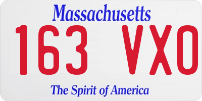 MA license plate 163VX0