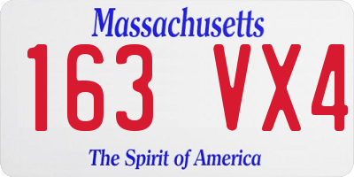 MA license plate 163VX4