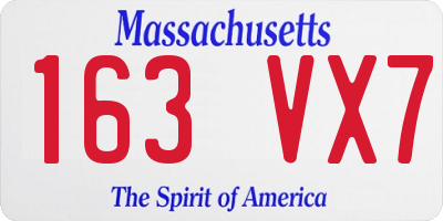 MA license plate 163VX7