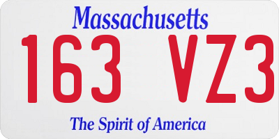 MA license plate 163VZ3