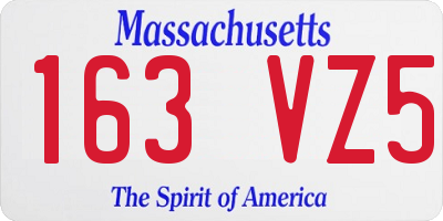 MA license plate 163VZ5
