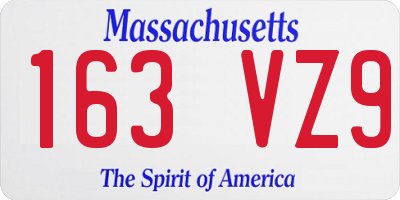 MA license plate 163VZ9
