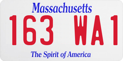 MA license plate 163WA1
