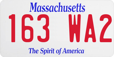 MA license plate 163WA2