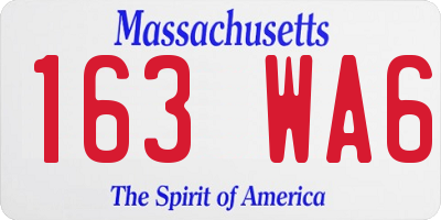 MA license plate 163WA6