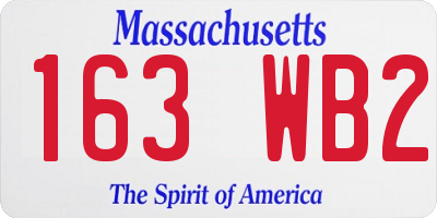 MA license plate 163WB2