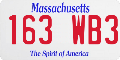 MA license plate 163WB3