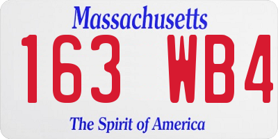 MA license plate 163WB4