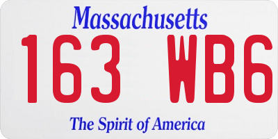 MA license plate 163WB6