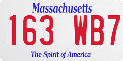 MA license plate 163WB7