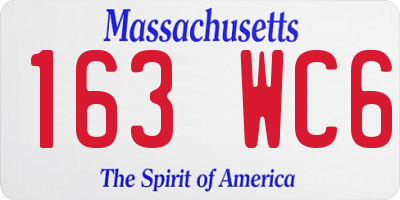 MA license plate 163WC6