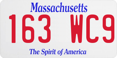 MA license plate 163WC9