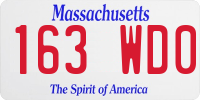 MA license plate 163WD0