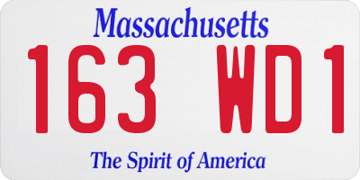 MA license plate 163WD1
