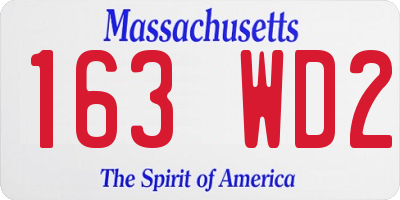 MA license plate 163WD2