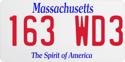 MA license plate 163WD3