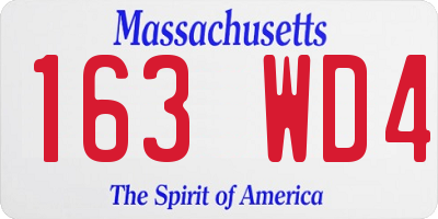 MA license plate 163WD4