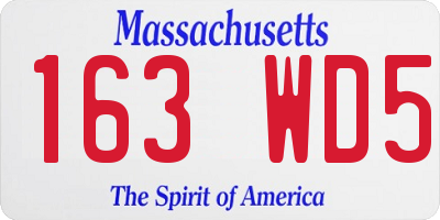 MA license plate 163WD5