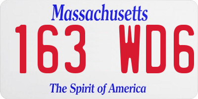 MA license plate 163WD6