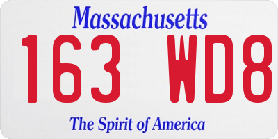 MA license plate 163WD8