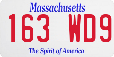 MA license plate 163WD9