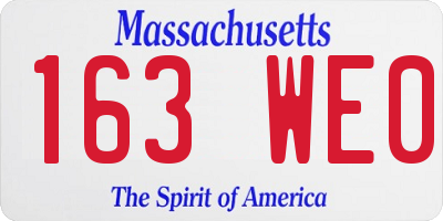 MA license plate 163WE0