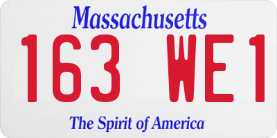 MA license plate 163WE1