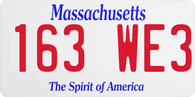 MA license plate 163WE3