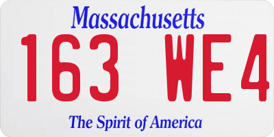 MA license plate 163WE4