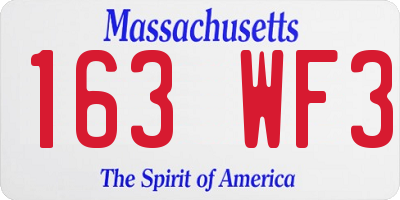 MA license plate 163WF3