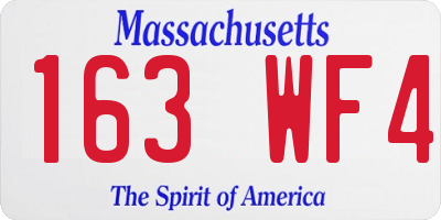 MA license plate 163WF4