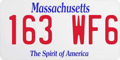 MA license plate 163WF6
