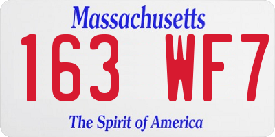 MA license plate 163WF7