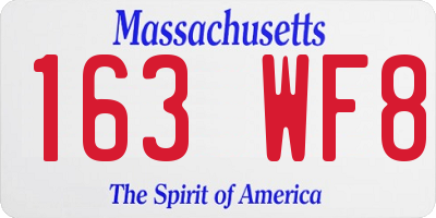 MA license plate 163WF8