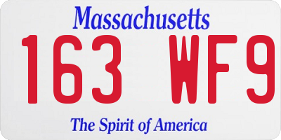 MA license plate 163WF9