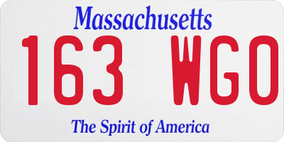 MA license plate 163WG0
