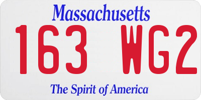 MA license plate 163WG2