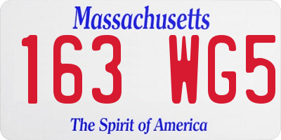 MA license plate 163WG5