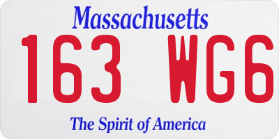 MA license plate 163WG6