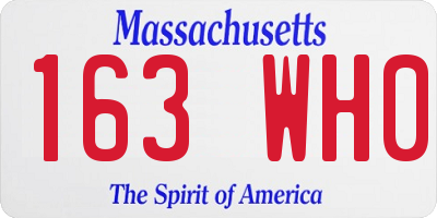 MA license plate 163WH0