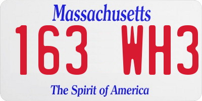 MA license plate 163WH3