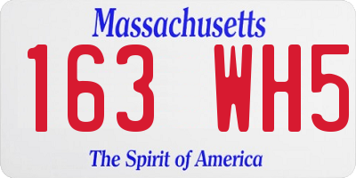 MA license plate 163WH5