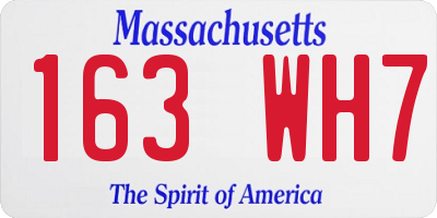 MA license plate 163WH7
