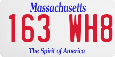 MA license plate 163WH8