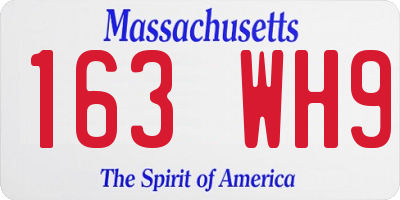 MA license plate 163WH9