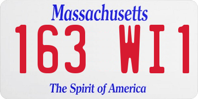 MA license plate 163WI1