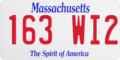MA license plate 163WI2
