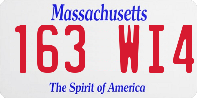 MA license plate 163WI4