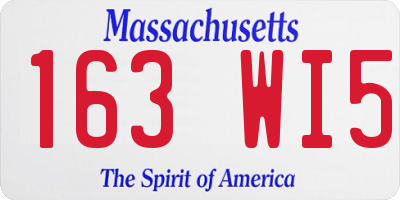 MA license plate 163WI5