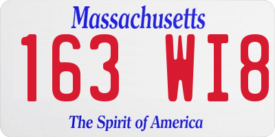MA license plate 163WI8